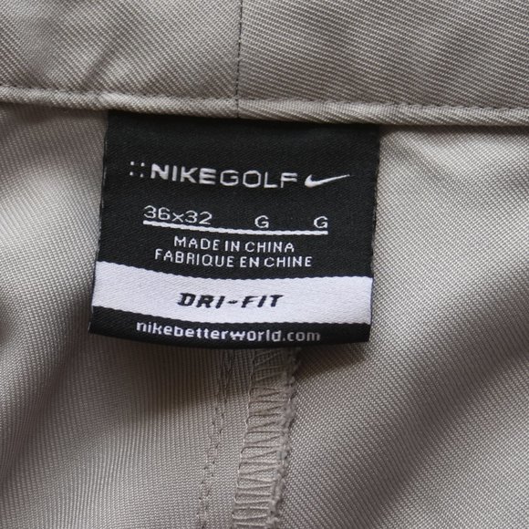 Nike Golf Dri-fit Beige PantsTrousers 36x32 EUC - Picture 2 of 6